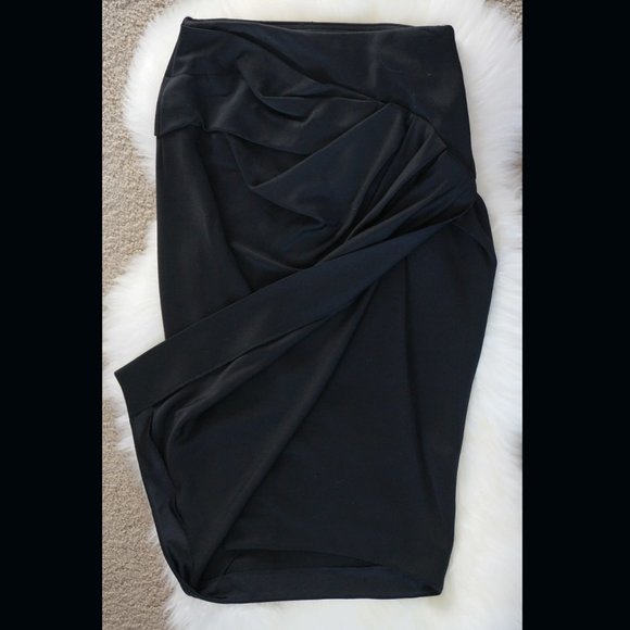 Donna Karan black silk blend skirt size 6 - Picture 3 of 8